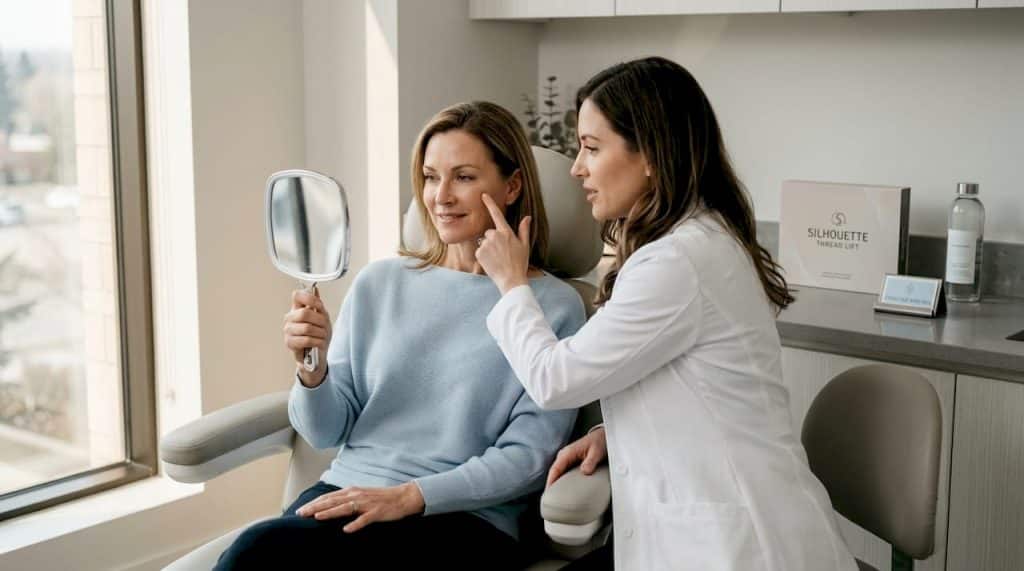 Consultation for thread lift in clinic setting