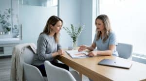 Med spa consultation with client and provider
