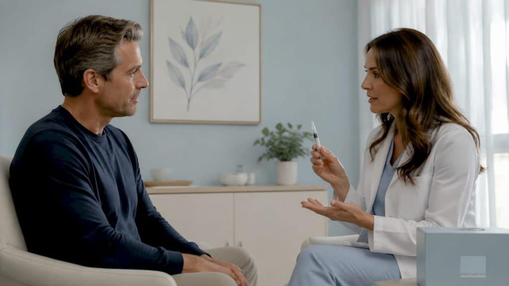 Man consulting about Botox treatment