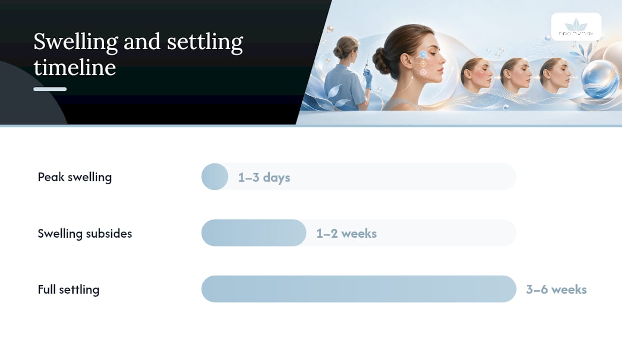 What to expect: appointment steps, swelling timeline, and maintenance — overview diagram