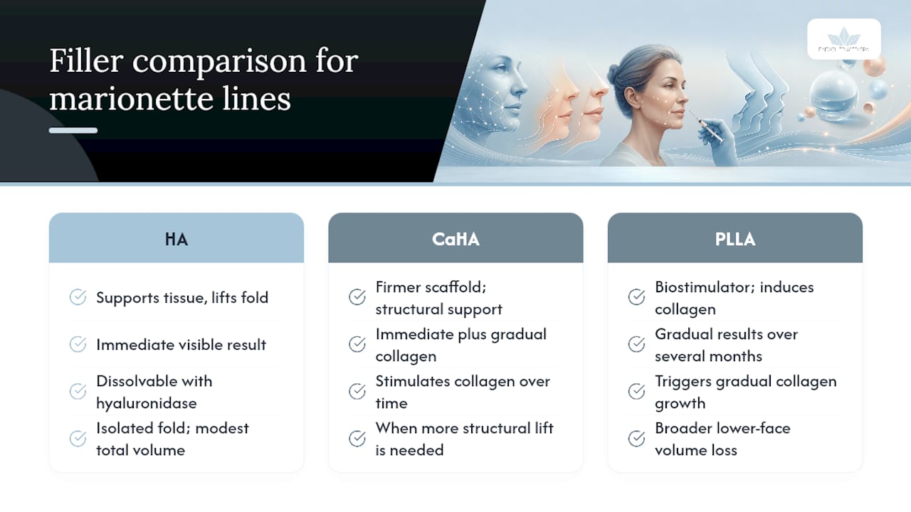 Comparison of filler materials and injection techniques