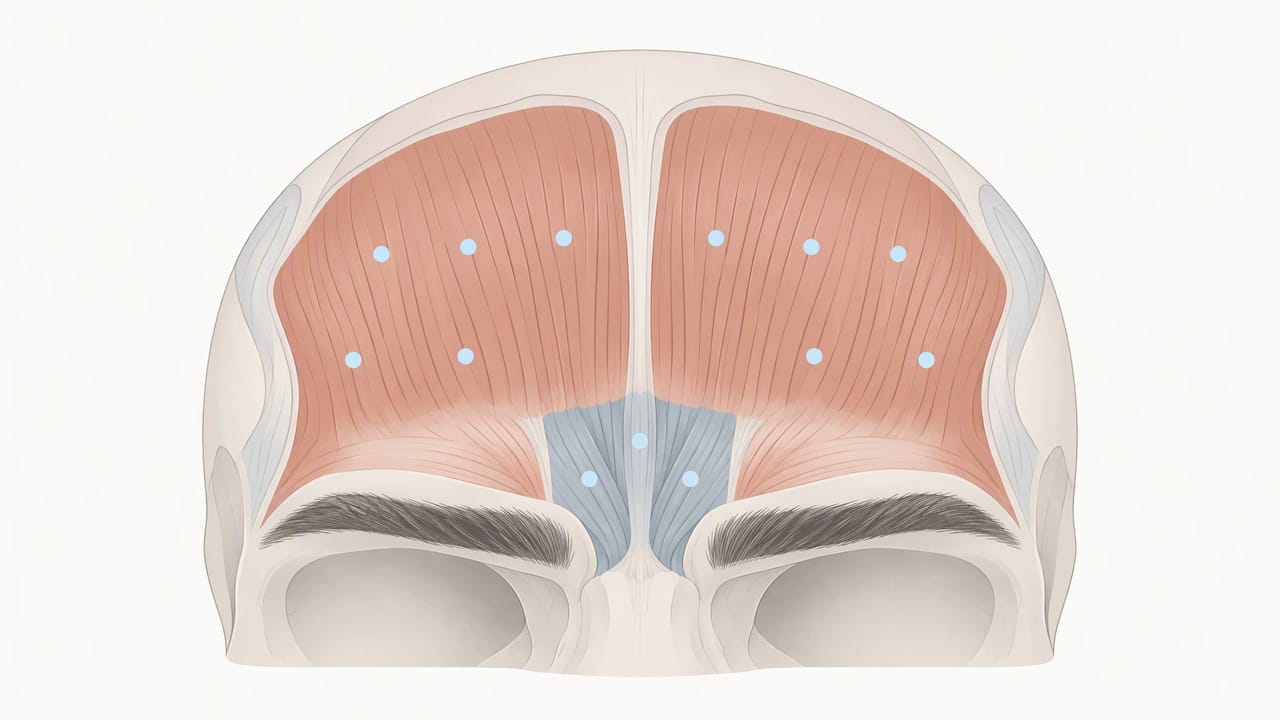 Illustration of individualized forehead Botox dosing